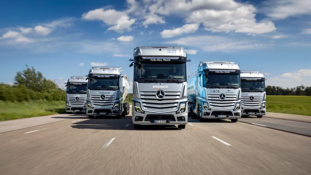 Mercedes Benz GenH2 Trucks Start Customer Trials Amazon Holcim INEOS Air Products Wiedmann and Winz July 2024