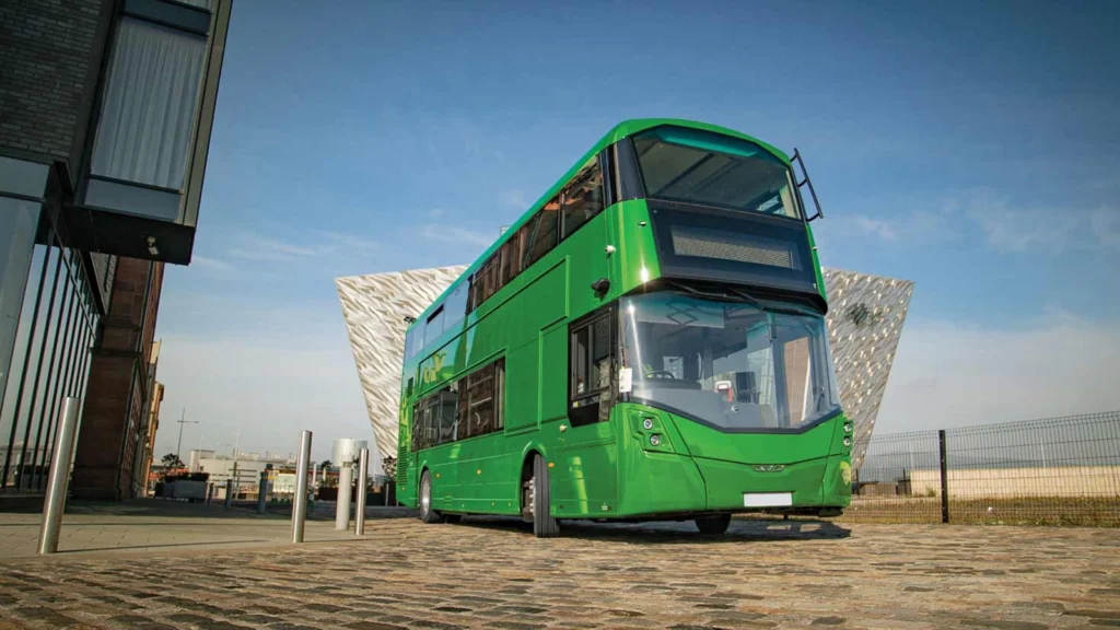 WrightBus Hydroliner Hydrogen Double Decker Bus H2 Powered July 2024 Driving Hydrogen