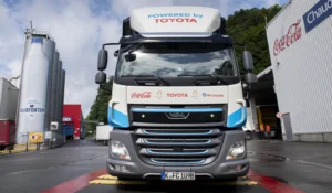 Toyota Joins with Coca-Cola and Air Liquide for hydrogen fuel cell truck test Paris 2024 Olympics Games July