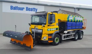 Balfour Beatty Hydrogen Diesel Hybrid Salt Spreader Heavy Machine Retrofit August 2024 - Driving Hydrogen