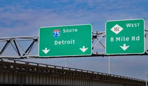 Detroit Michigan Road Sign August 2024 Driving Hydrogen