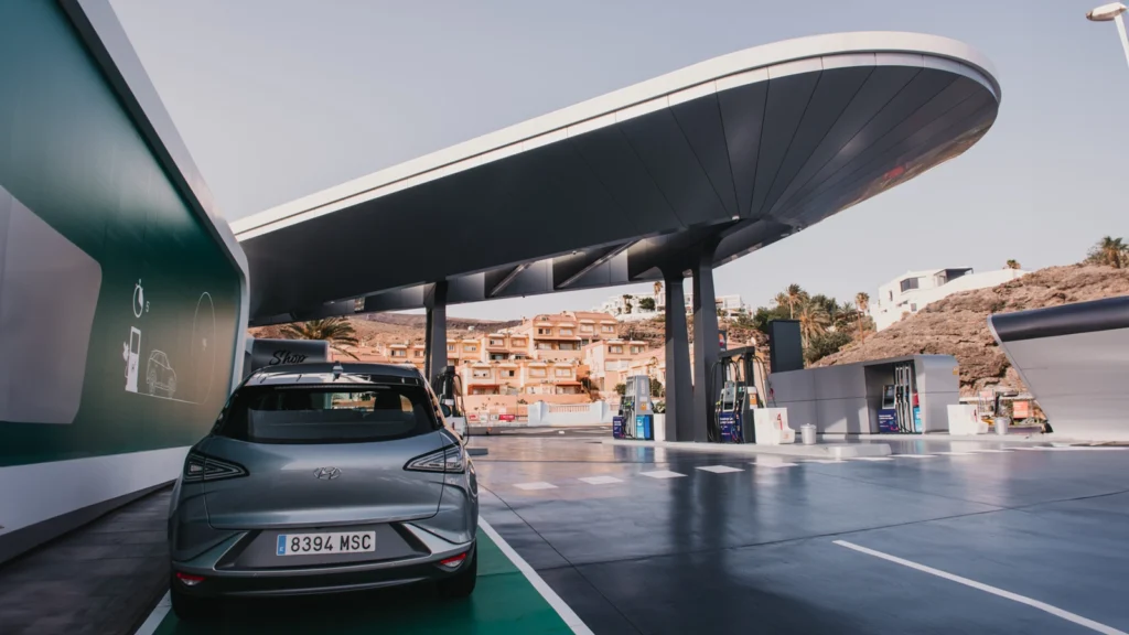 Canary Islands Hyundai NEXO Hydrogen Rental Car Hydrogen Filling Station Fuerteventura September 2024 Driving Hydrogen