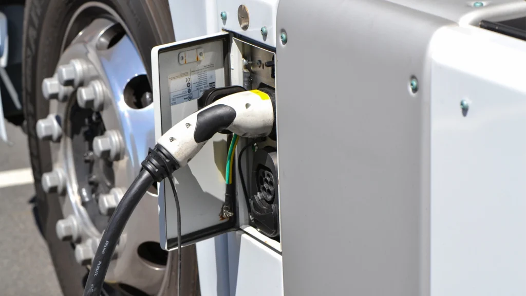 Electric vs Hydrogen Trucks, EV Truck Charging Evergreen September 2024 Driving Hydrogen -1362985611 copy