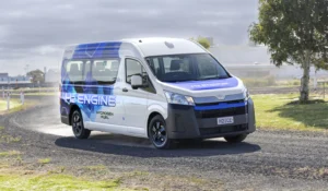 Toyota has announced plans to begin public road testing of its hydrogen-electric hybrid HiAce van in Australia next spring.