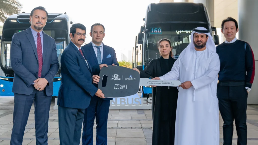 Hyundai UAE, through its distributor Juma Al Majid Co. LLC, has delivered two hydrogen-powered buses as part of the city’s Green Bus Programme