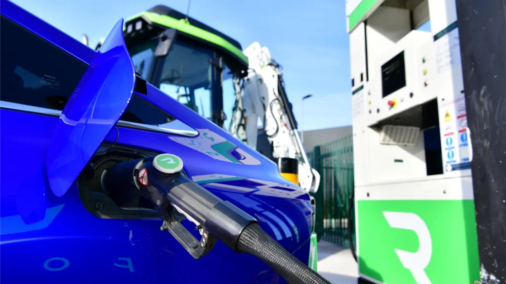 A Toyota Mirai is refuelled at a Hydrogen Refuelling Station at Tyseley Energy Park in Birmingham, UK. (Image: HySpeed)