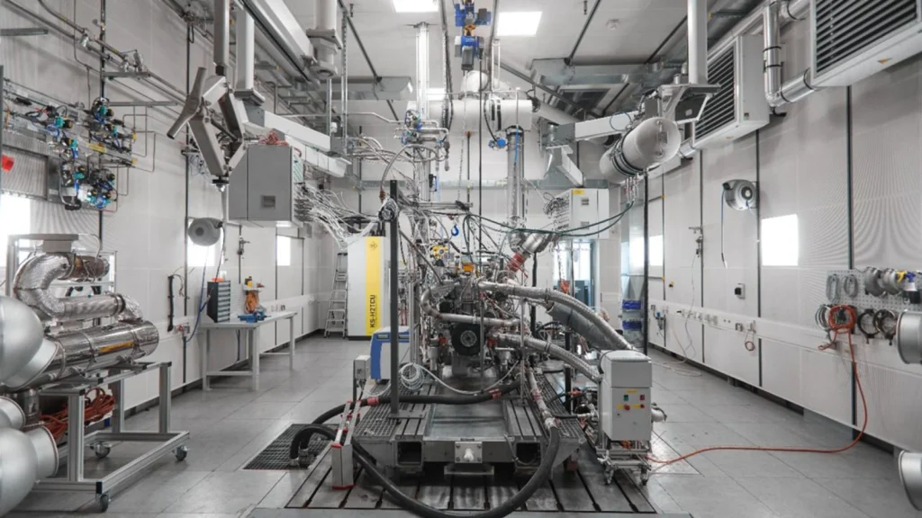 Liebherr hydrogen engine test facility. (Image: Liebherr Machines)