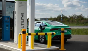 Hydrogen Toyota Mirai refuels at Utilitas hydrogen refuelling station in Tallinn Estonia. (Image: Utilitas)