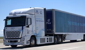 Hyundai XCIENT autonomous hydrogen fuel cell truck on test route