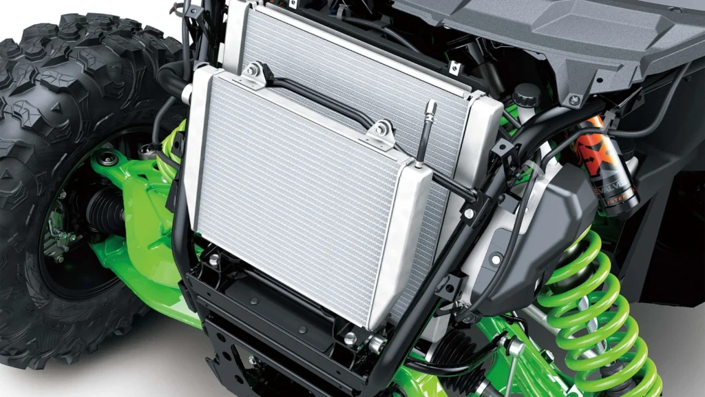 Kawasaki Teryx H2 hydrogen UTV radiator and cooling system close-up