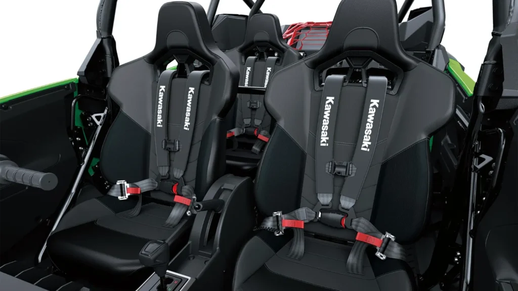 Full interior view of Kawasaki Teryx H2 with four bucket seats