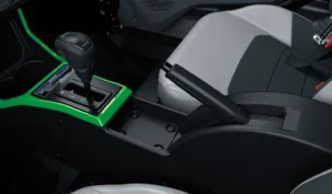 Gear lever and control layout of Kawasaki Teryx H2 interior