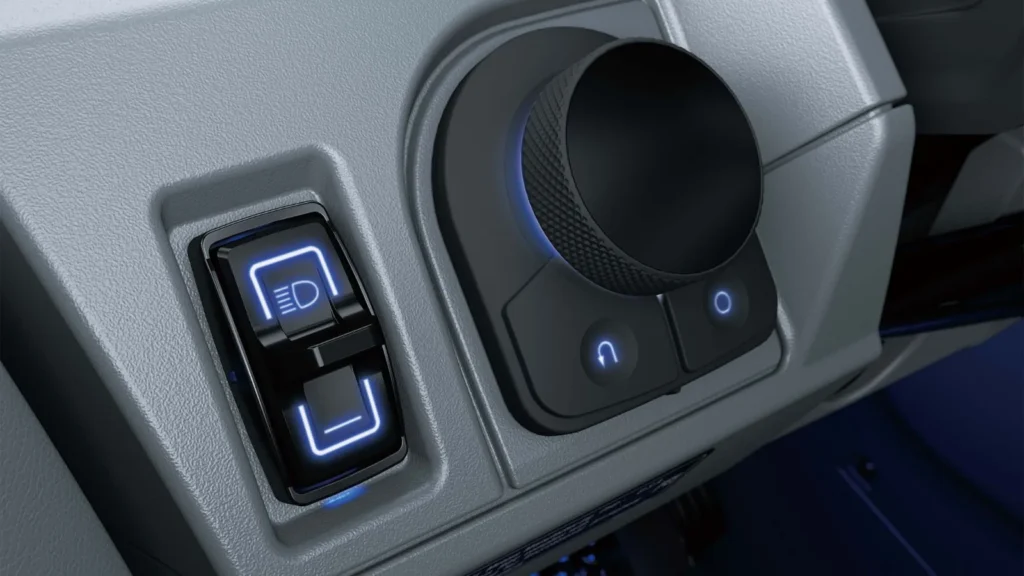 Illuminated control switches and dials in Kawasaki Teryx H2 cockpit