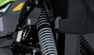 Detail of Kawasaki Teryx H2 FOX Live Valve suspension and coil spring