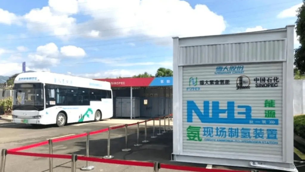 Ammonia-to-hydrogen refuelling station in China operated by Sinopec and Fuda Zijin Hydrogen Energy