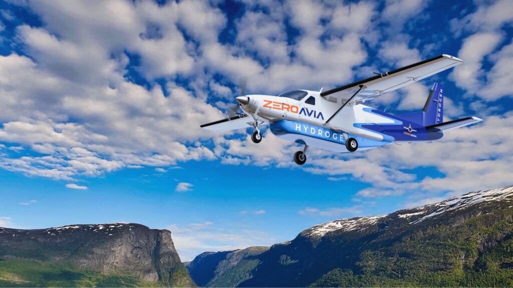 Cessna Caravan aircraft with ZeroAvia’s ZA600 hydrogen-electric engines (Image: ZeroAvia)