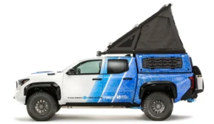 Toyota Tacoma H2-Overlander Concept side view with roof tent raised