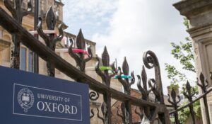 University of Oxford entrance gate with sign, supporting hydrogen jet engine research project